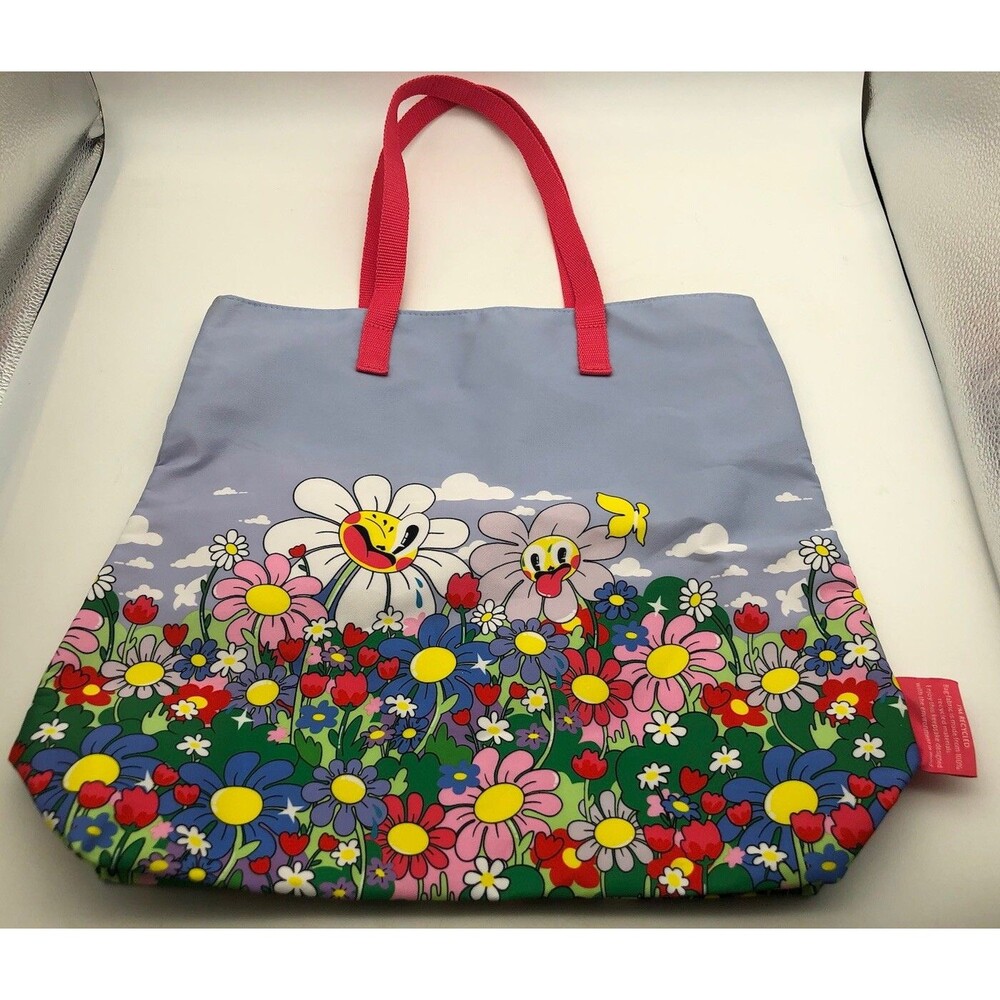 ESTEE LAUDER Hattie Stewart Recycled Fabric Floral Tote Travel Beach Bag Lined
